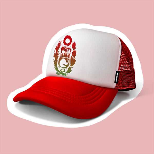 Gorra Junior Escudo Perú Degradé Rojo