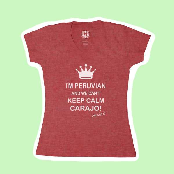 Polo Mujer Cuello V Keep Calm Perú