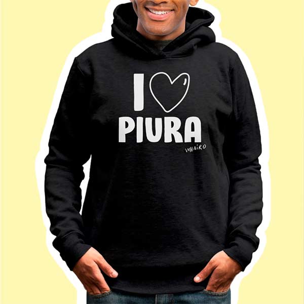 Polera con Capucha I Love Piura (Unisex)
